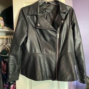 Forever 21 faux leather peplum jacket 2X.